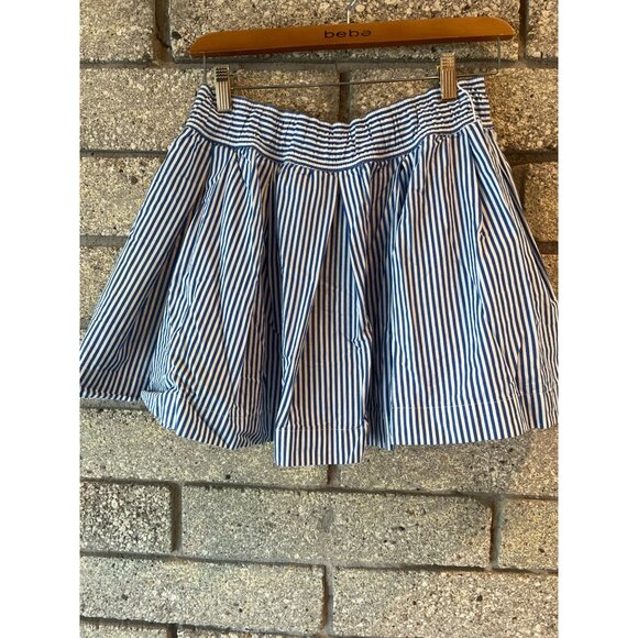 Blue & White Striped Hollister Skater Skirt With Elastic Waistband & Inner Linin - Picture 7 of 10